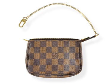 LOUIS VUITTON Damier Ebene Mini Pochette Accessories Pouch
