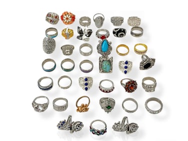 Over 35 Fashion Rings in Approx Size 8