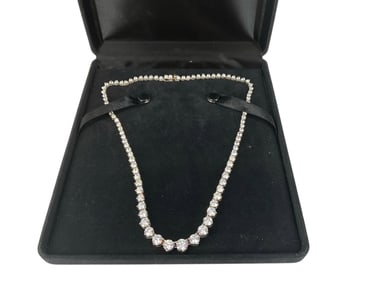 Sterling Silver and CZ Stones Necklace