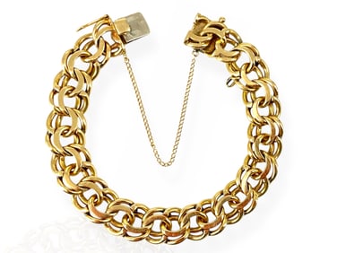 Vintage 14k Yellow Gold Heavy Charm Bracelet