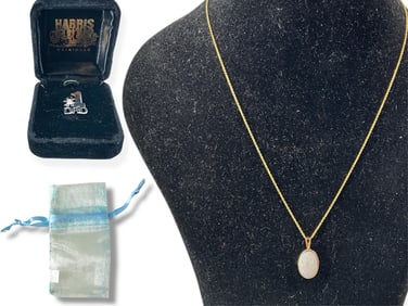 For Father's Day: #1 Dad Tie-Tack Pin and For Your Mom: 14k Dainty Opal Necklace