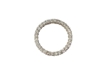 Impressive 14k White Gold Circle Pendant w/Diamonds
