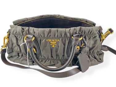 Sharp PRADA Nylon and Leather Two-Way Gather Bag