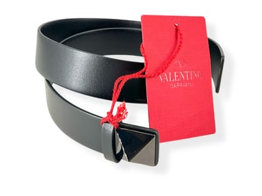 NWT VALENTINO GARAVANI Black Leather Belt - $490