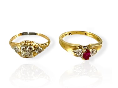 Two Gold Rings for Scrap or Repair