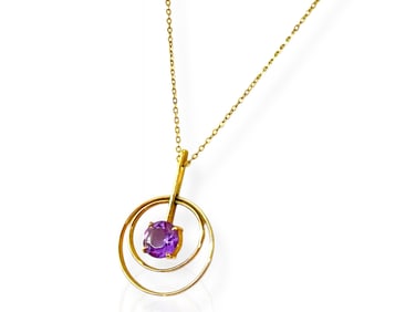 Sweet 18k y/g Amethyst Necklace