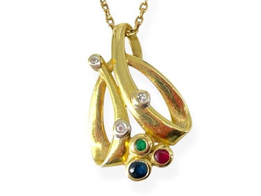Pretty 14k Multi-Stone Necklace