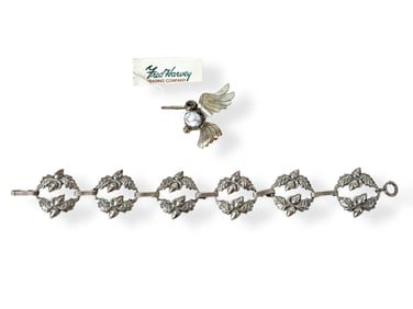 Danecraft Silver Bracelet and Sterling Silver Bird Pin w/Original Tag