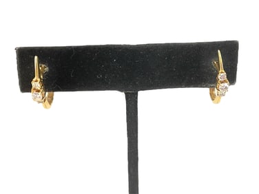 14kt Yellow Gold and Trio of Diamonds Earrings