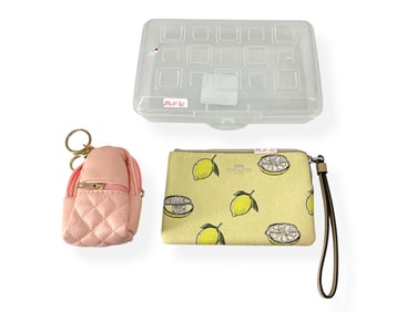 COACH Lemon Wristlet w/Tags and Pink Backpack Keychain