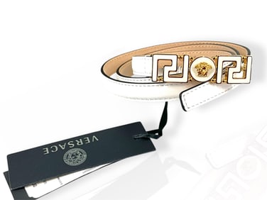 NWT White VERSACE Skinny Belt