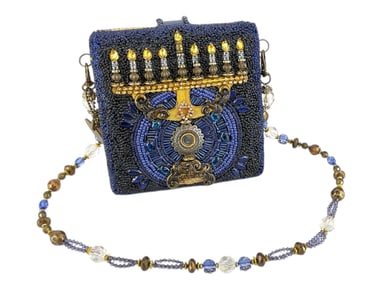 Seed Bead Purse with Menorah Design