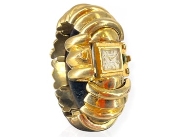 Retro "Hidden Watch" Bracelet in 14k Yellow Gold