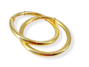 Pretty Polished Hoop Earrings in Gold - Tension Style for Non-Pierced Earrings