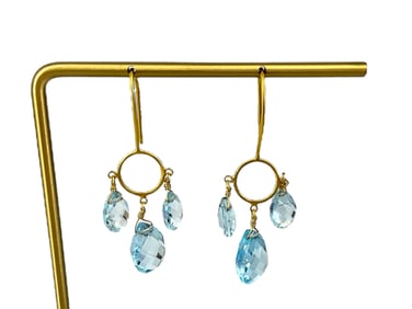 18kt Yellow Gold and Semi-Precious Stone Briolettes Dangle Earrings