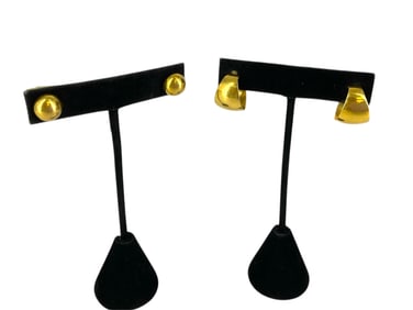 Two Pair of Gold Earrings