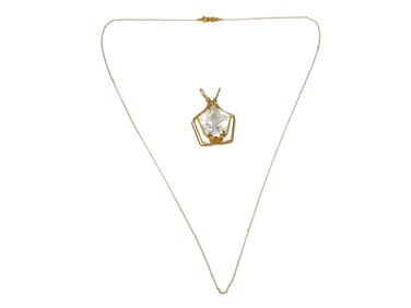 Gold Chain w/Clear Quartz Pendant
