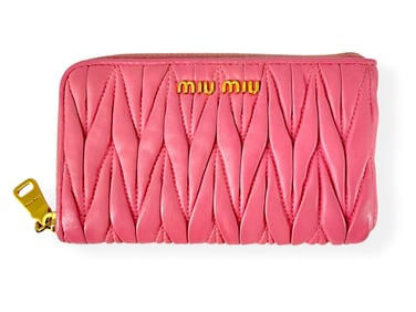 Small Pink Leather Wallet by MIU MIU