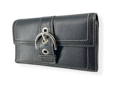 COACH SOHO Black Wallet w/Silver-Tone Trim