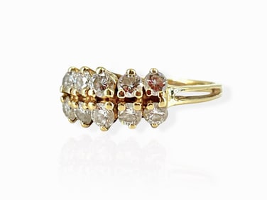 Double-Row Diamond Ring in 14k