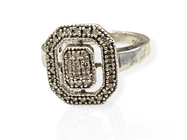 Sterling Silver Diamond Ring