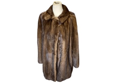 Lovely Mink Stroller Coat in Chocolate Brown Color
