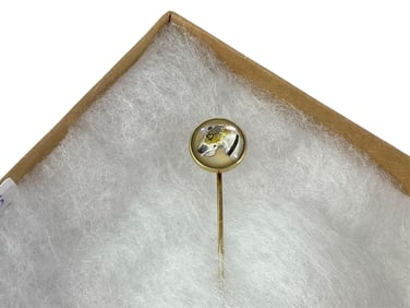 Essex Crystal Stickpin Depicting Terrier In Gold Signed KREMENTZ