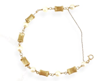 14kt Yellow Gold and Cultured Pearls Bracelet
