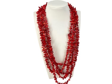 Coral Multi-Strand Necklace