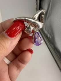 Well Crafted Sterling Silver Amethyst Slide Pendant