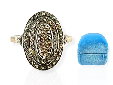Sterling Silver and Marcasite Stones Ring