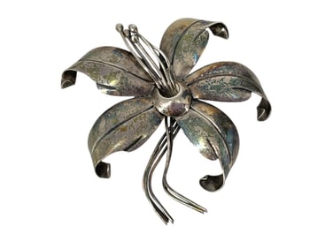 Sterling Silver Flower Brooch