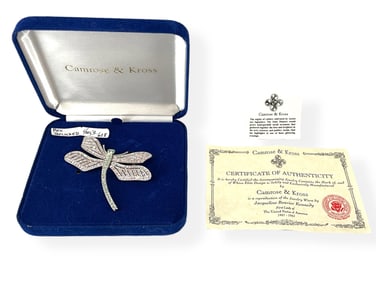 Sparkling Camrose & Kross Dragonfly Brooch (Reproduction of Jacqueline Bouvier Kennedy Piece) in