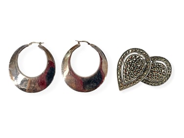 Two Pair of Nice Sterling Silver Earrings