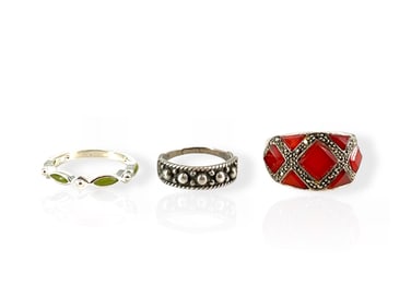 Three Attractive Silver Rings