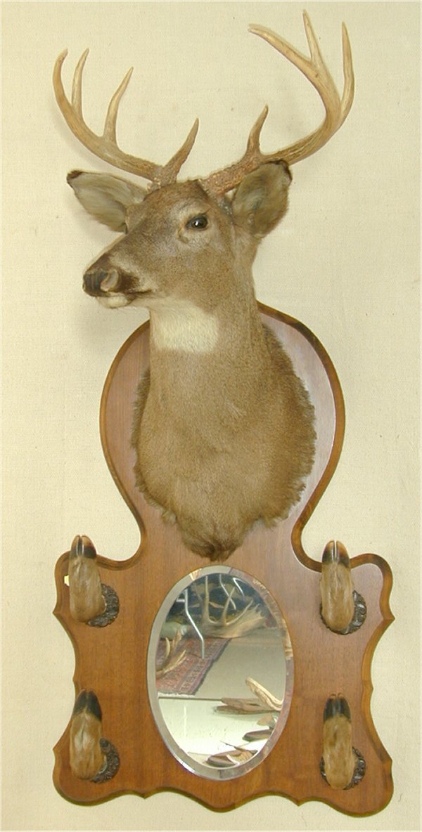 DEER MOUNT W/HOOF HOOKS & MIRROR