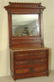 5866: WALNUT VICTORIAN MARBLE TOP 3 DRAWER DRESSER W/MI