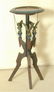 5970: WALNUT VICTORIAN CANDLE STAND W/BRASS EAGLE FINIA