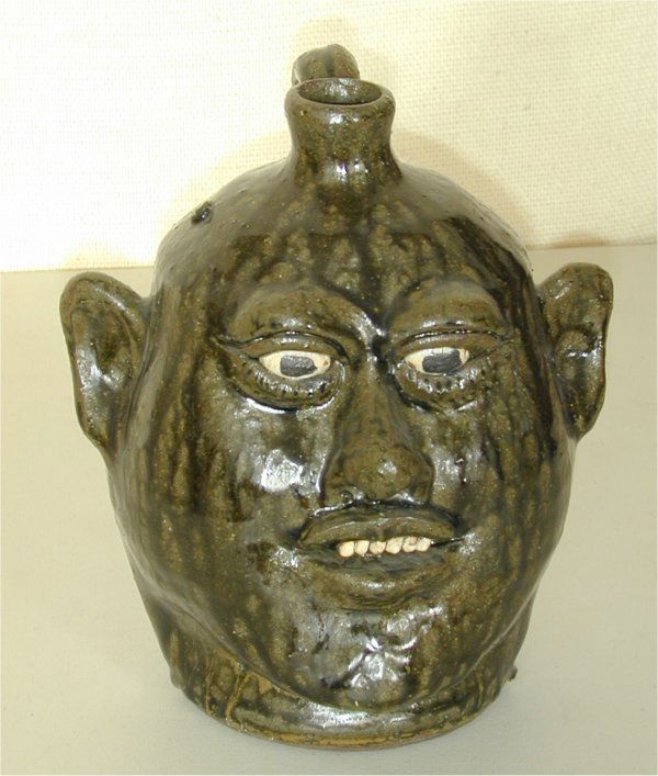 LANIER MEADERS STONEWARE GROTESQUE JUG 8 1/2" H: LANIER MEADERS STONEWARE GROTESQUE JUG 8 1/2" H