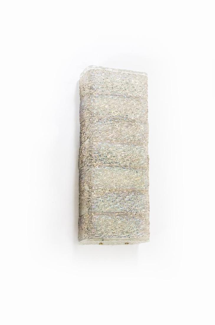 VENINI: Lampada a plafone con elementi in vetro corteccia. Anni '50 cm 80x30x14