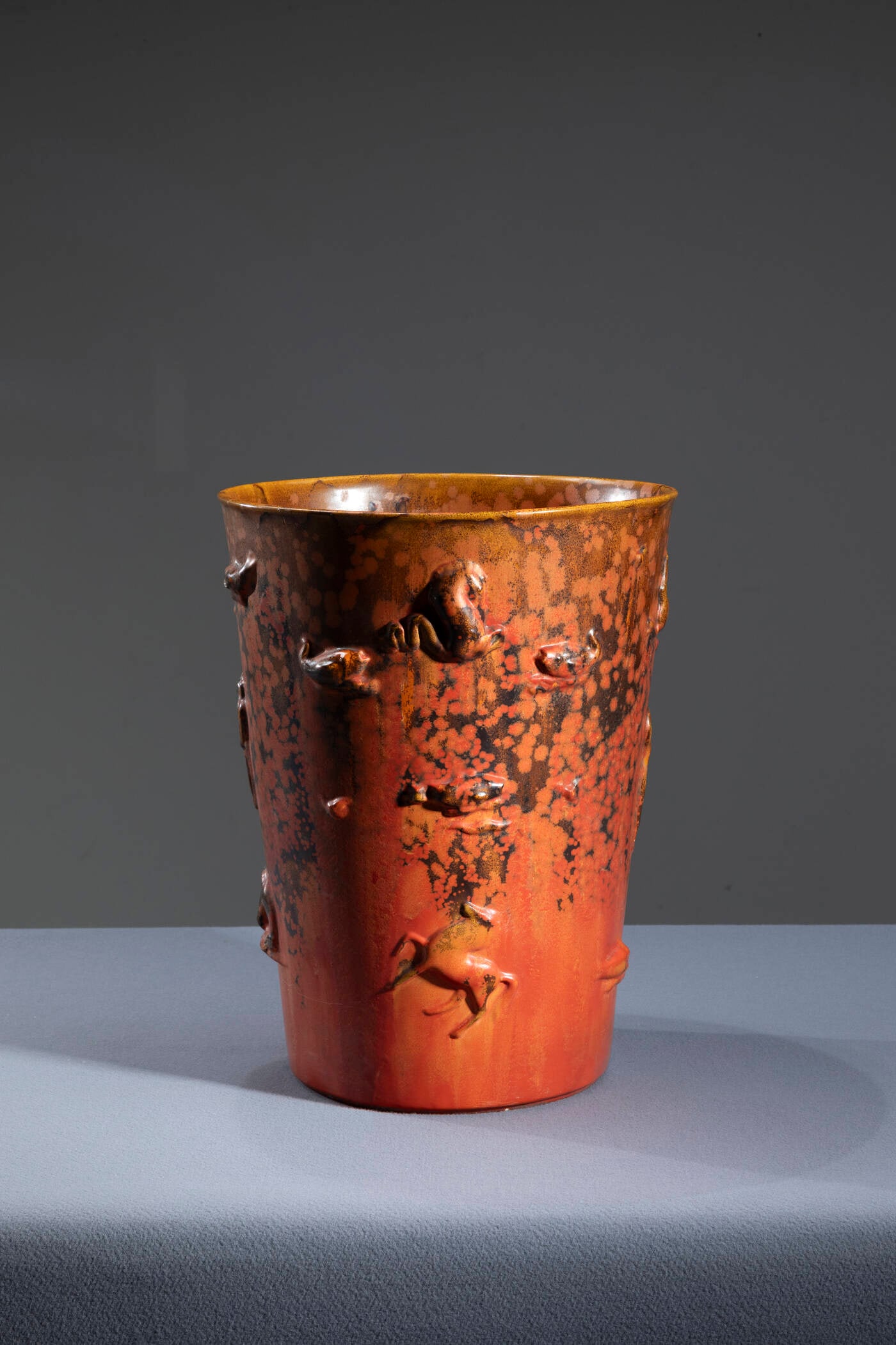 ANGELO BIANCINI: ANGELO BIANCINI Castel Bolognese (RA) 1911 - 1988 Vase Glazed ceramic. Manufacturer?s mark Made by Lavemia, 1940s cm 54,5x41,5