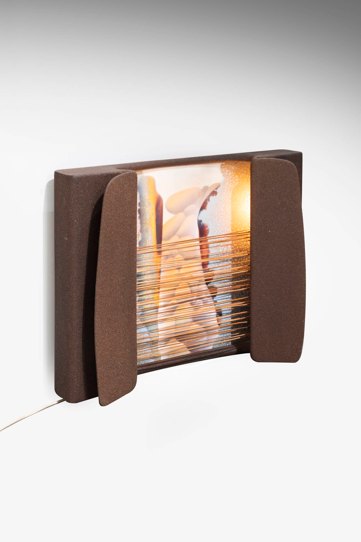 H.A LEPP: H.A LEPP Pannello luminosto Resina. Anni '70 cm 63x77,5x17,5