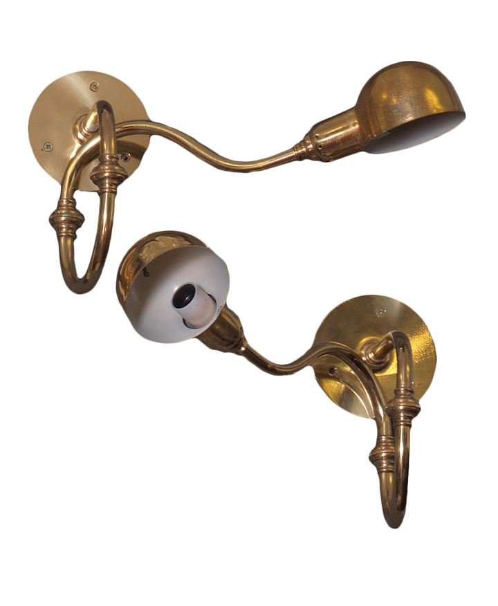 CACCIA DOMINIONI LUIGI Tromba Coppia di appliques in: Prod. Azucena 1964.lung cm 59Bibl.: Giuliana Gramigna, "Repertorio 1950-1980", Mondadori ,1985, pag. 215