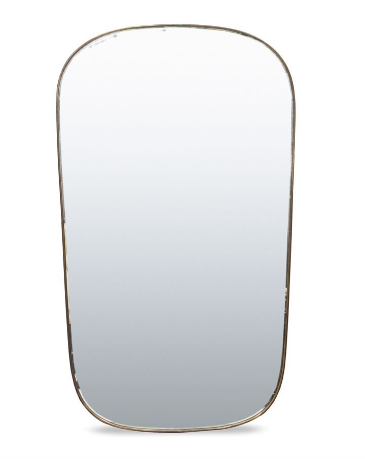 PRODUZIONE ITALIANA Specchiera in ottone e cristallo: Anni '50 cm 110x65
