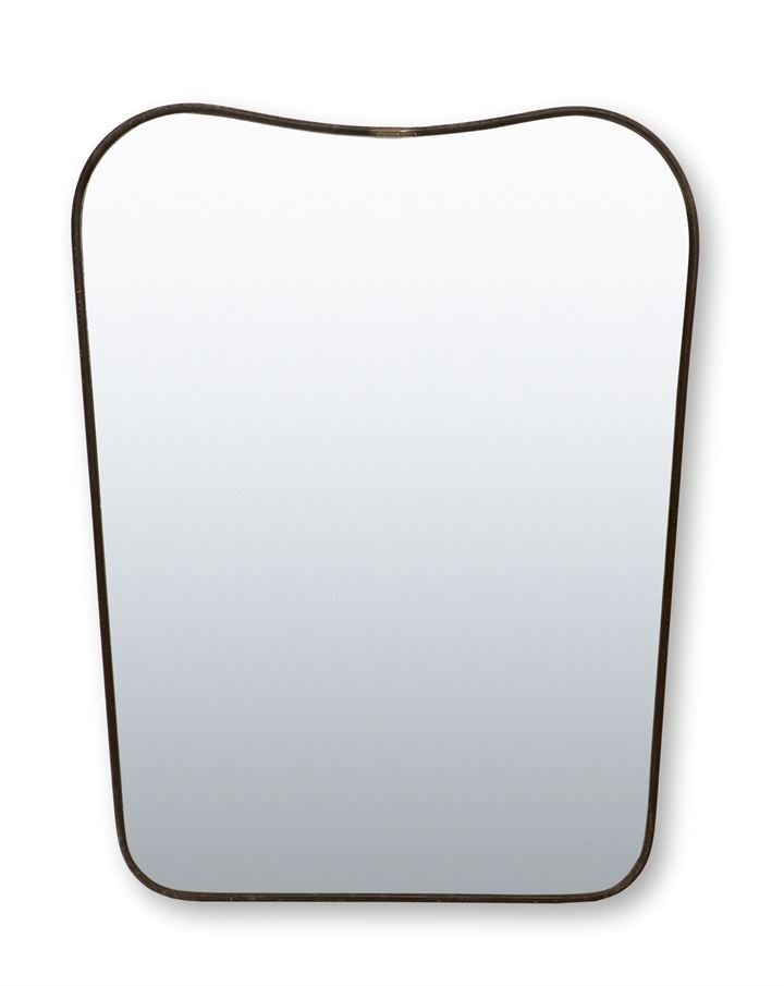 PRODUZIONE ITALIANA Specchiera con bordo in ottone e: Anni '50 cm 60x46