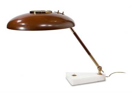 TORLASCO OSCAR Lampada da tavolo con stelo in ottone e: Prod. Lumi anni '50h massima cm 45