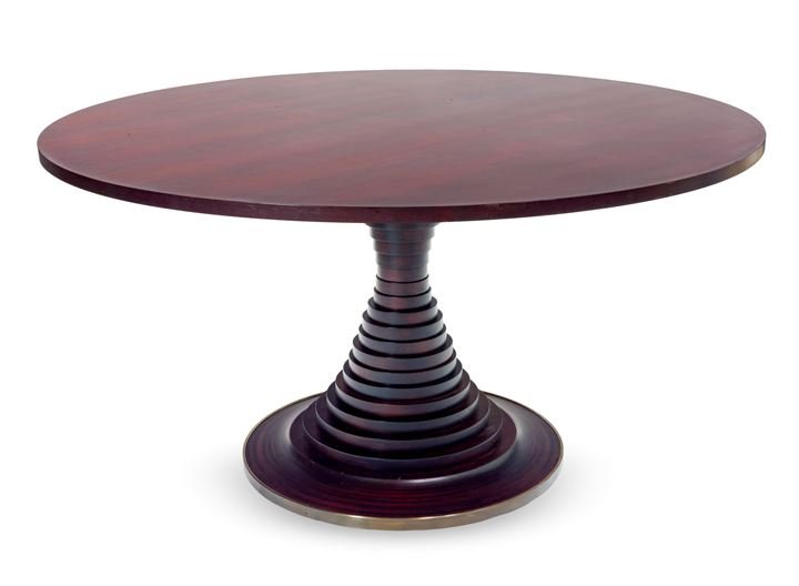 DE CARLI CARLO Tavolo con dischi e piano in legno di: Prod. Sormani anni '60cm 80x150Bibl.: Rivista dell'Arredamento n 10, dicembre 1963, pag. 33Domus n° 410, dicembre 1964