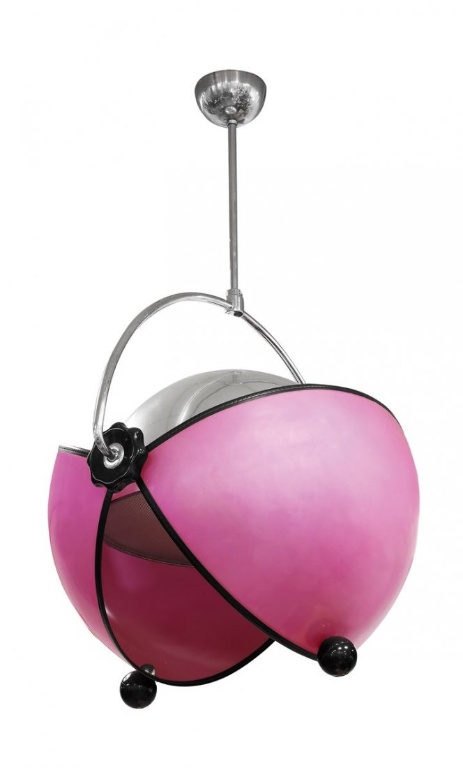 SUPERSTUDIO O-Look Lampada a sospensione in alluminio: Prod. Poltronova / Design Center anni '60h cm 115 diam 60Bibl.: Alex Coles, Pierre Doze, Didier Krzentowski, Costance Rubini, The complete designer's lights (1950 - 1990), C & D Krzentowski 2011, pag.