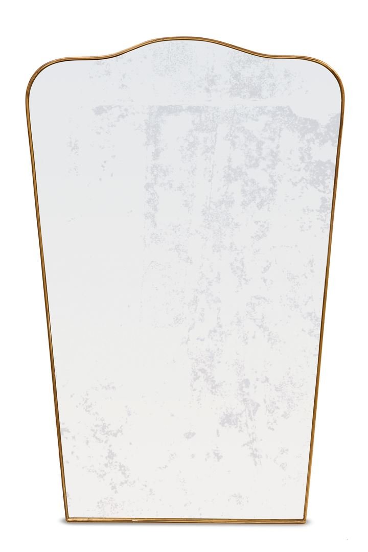 PRODUZIONE ITALIANA Specchiera con cornice in ottone.: Anni '40 cm 121x79