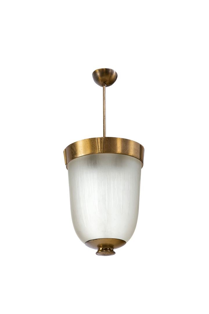 FONTANA ARTE (attribuito) Lampada a sospensione con: Prod. Fontana Arte anni '40 cm 70x30